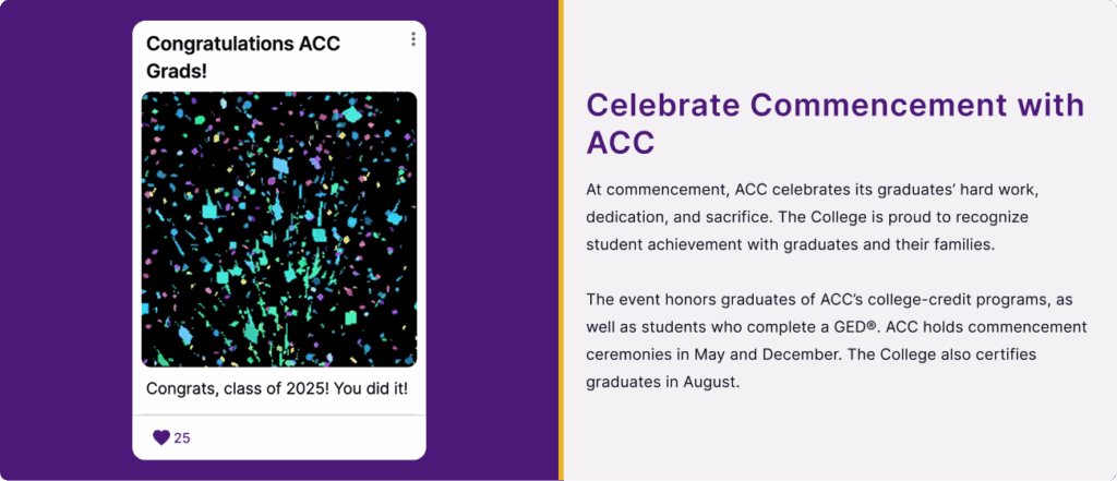 description and image of the padlet wall describing how to send congrats to graduates
